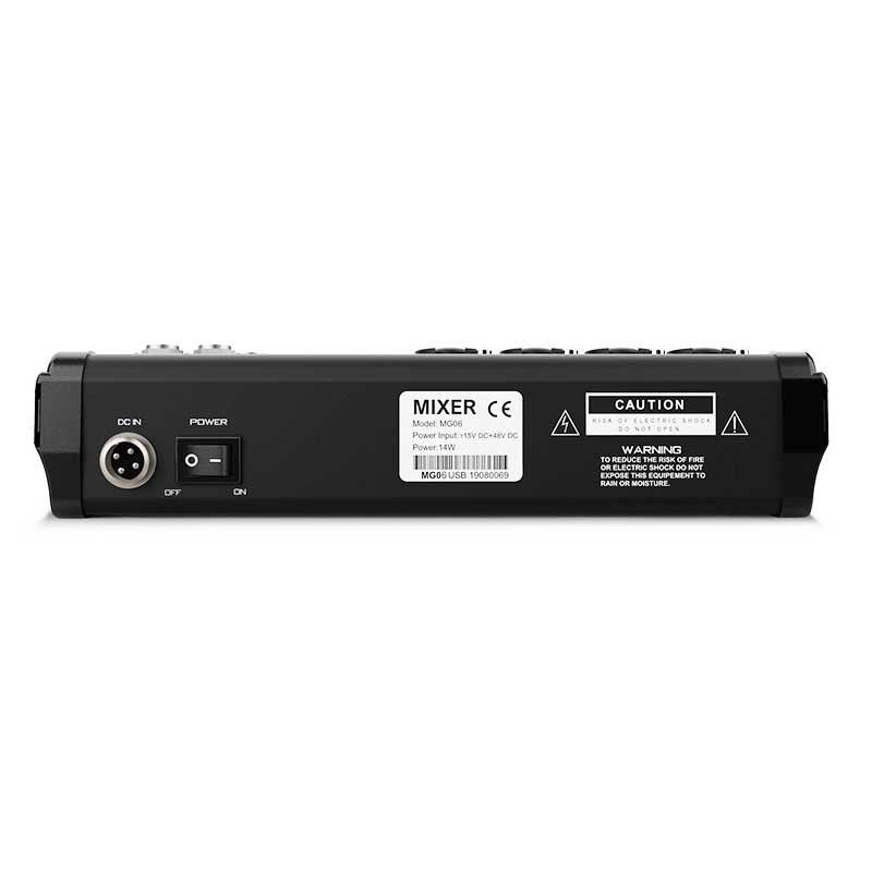 Audibax MG06 USB - Mesa Mezclas 6 canales con Bluetooth, MP3 ,USB Rec y Efectos - Tempo Shop