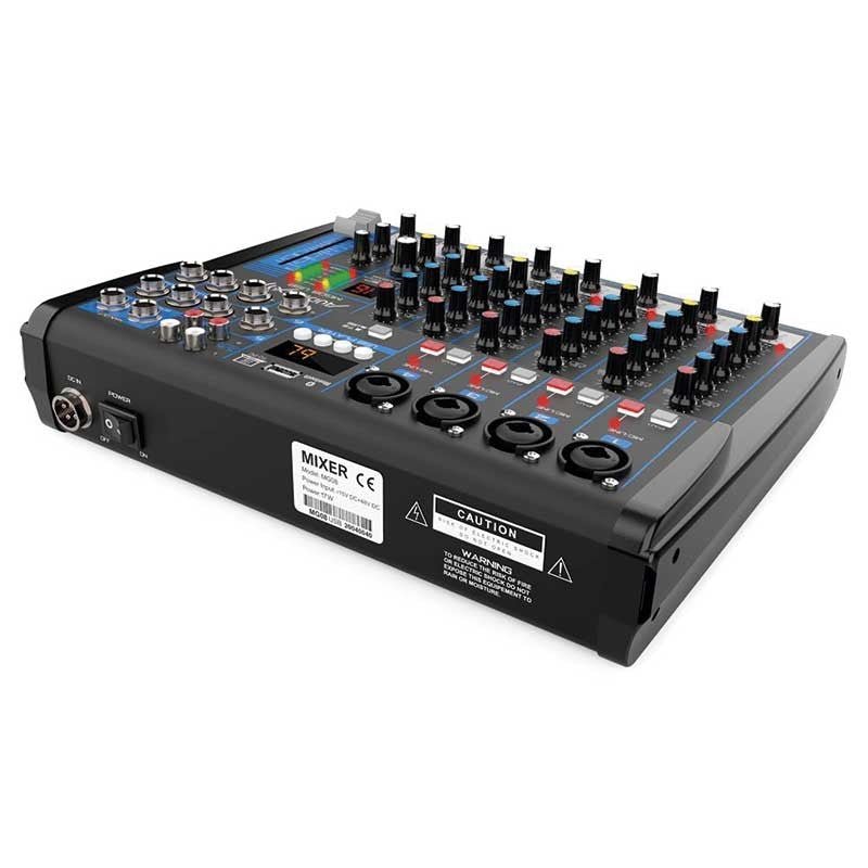 Audibax MG08 USB - Mesa Mezclas 8 canales con Bluetooth, MP3 , USB Rec y Efectos - Tempo Shop