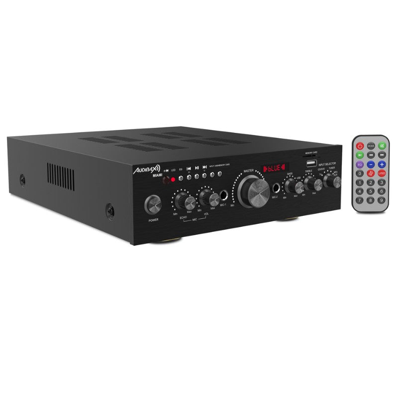 Audibax Miami - Amplificador Karaoke Bluetooth 100W + 100W Mando a distancia - Tempo Shop