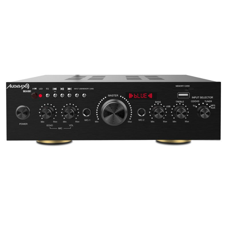 Audibax Miami - Amplificador Karaoke Bluetooth 100W + 100W Mando a distancia - Tempo Shop