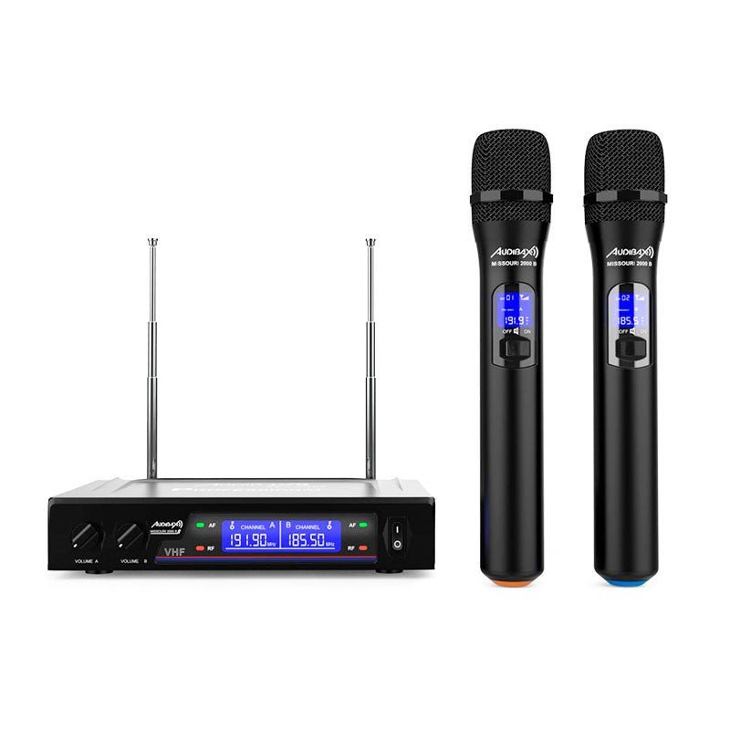 Audibax Missouri 2000 - Micrófono Doble Inalámbrico Mano VHF Rango B - Tempo Shop