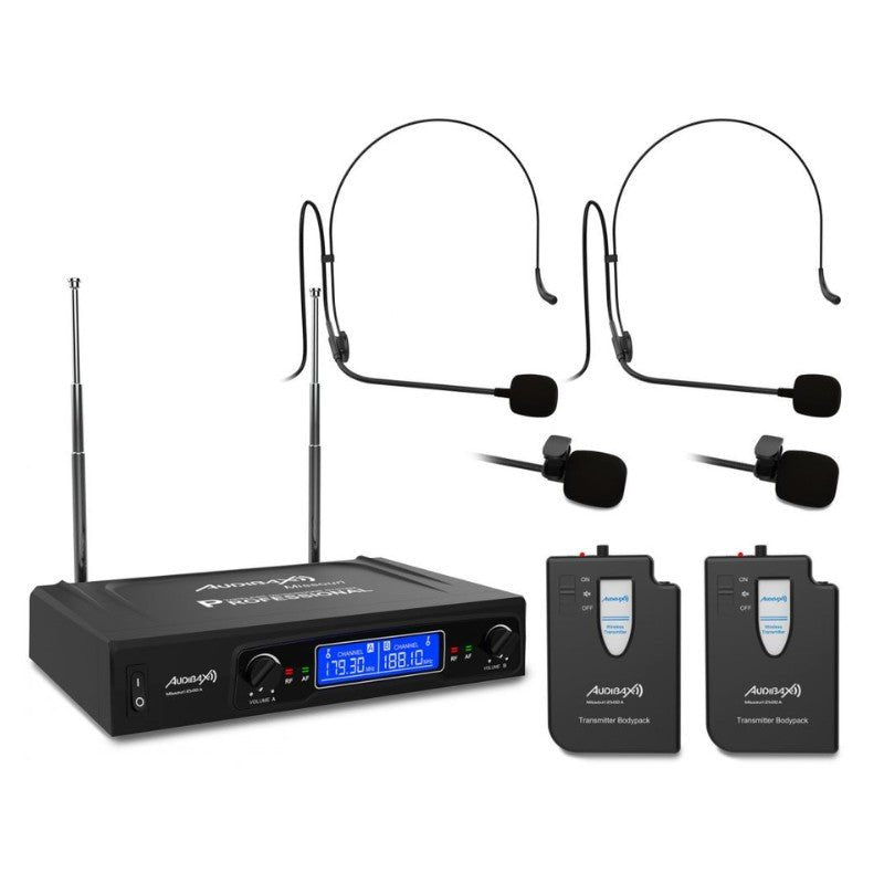 Audibax Missouri 2500 - Micrófono inalámbrico Profesional Doble Lavalier / Madona Frec. A - Tempo Shop