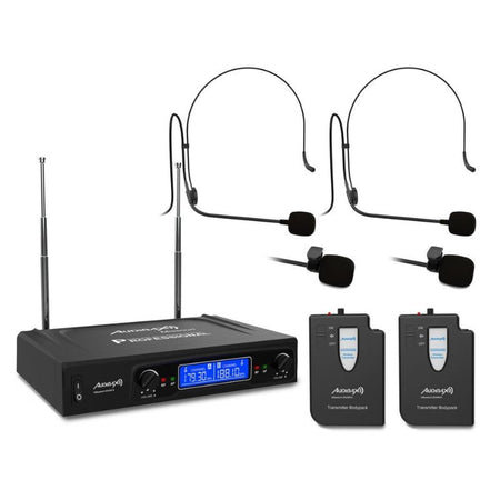Audibax Missouri 2500 - Micrófono inalámbrico Profesional Doble Lavalier / Madona Frec. A - Tempo Shop