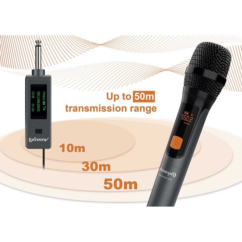 Audibax Missouri Free Hand UHF - Micrófono de mano inalámbrico - Tempo Shop