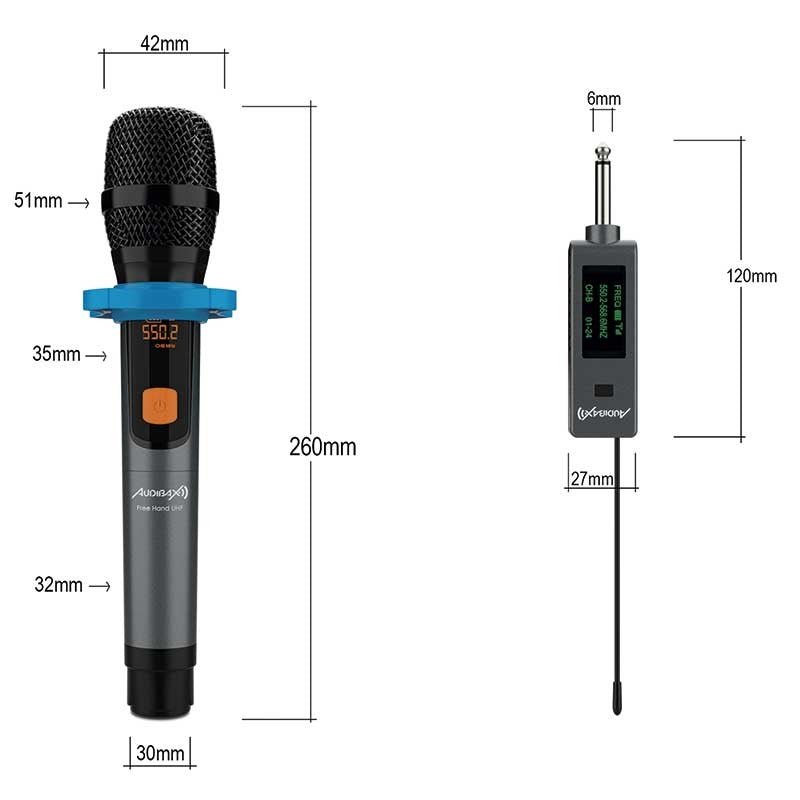 Audibax Missouri Free Hand UHF - Micrófono de mano inalámbrico - Tempo Shop