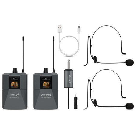 Audibax Missouri Free Head Dual UHF - Sistema de Micrófono de diadema con Receptor Recargable - Tempo Shop
