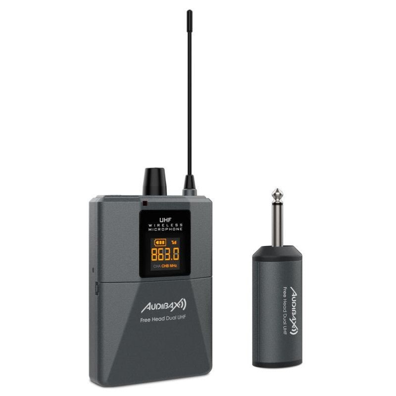 Audibax Missouri Free Head Dual UHF - Sistema de Micrófono de diadema con Receptor Recargable - Tempo Shop