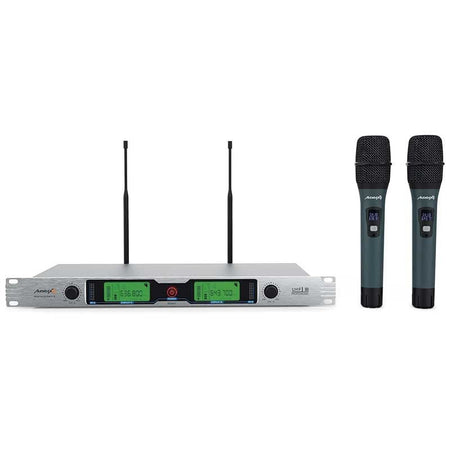 Audibax Missouri Rack B - Micrófono Inalámbrico Profesional UHF Doble de Mano Rack 19" - Tempo Shop