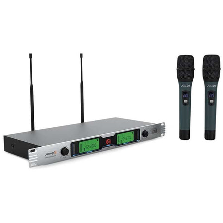 Audibax Missouri Rack B - Micrófono Inalámbrico Profesional UHF Doble de Mano Rack 19" - Tempo Shop