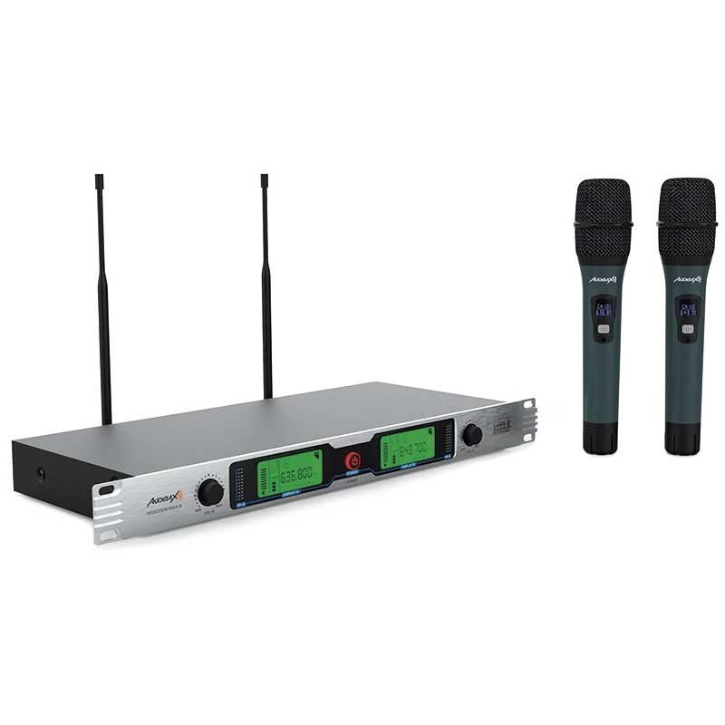 Audibax Missouri Rack B - Micrófono Inalámbrico Profesional UHF Doble de Mano Rack 19" - Tempo Shop