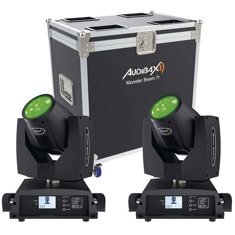 Audibax Monster Beam 7R - Pack 2 unidades incluye flightcase - Tempo Shop