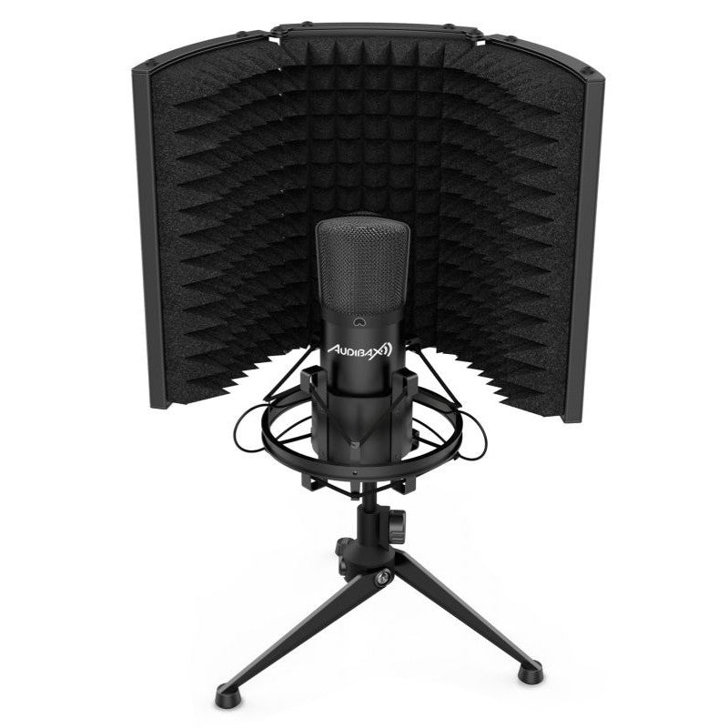 Audibax MST - 10 - Pantalla Reflexión Micrófono Estudio Negro Plegable - Tempo Shop