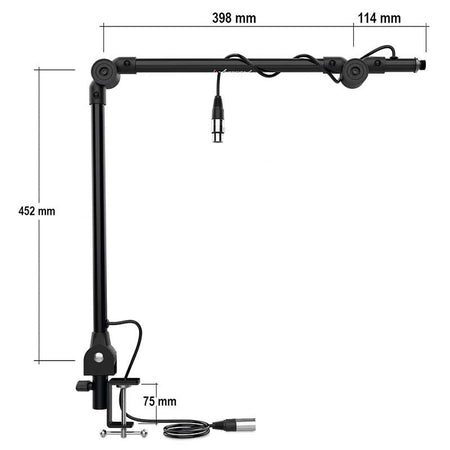Audibax MTS - 20 - Soporte Sobremesa Micrófono Estudio Brazo Articulado Precableado - Tempo Shop