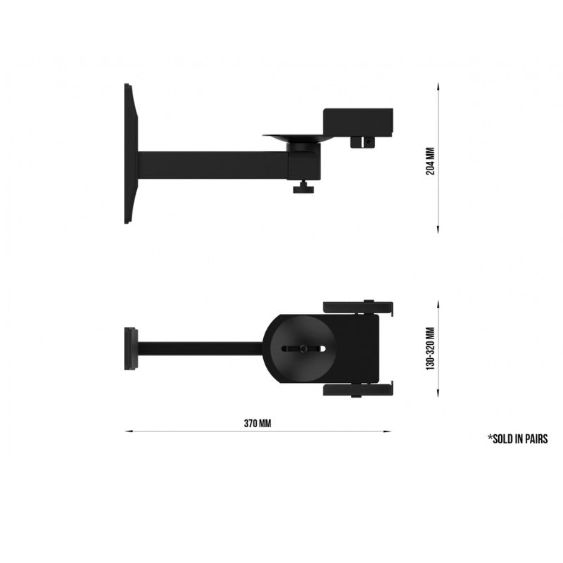 Audibax Neo STMW 2 - Soportes de Pared Para Monitor Estudio y Altavoz (Pareja) - Tempo Shop