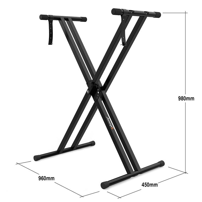 Audibax Onyx 120 - Soporte Tijera Doble para Teclado (Yamaha, Casio, Roland, Korg) - Tempo Shop