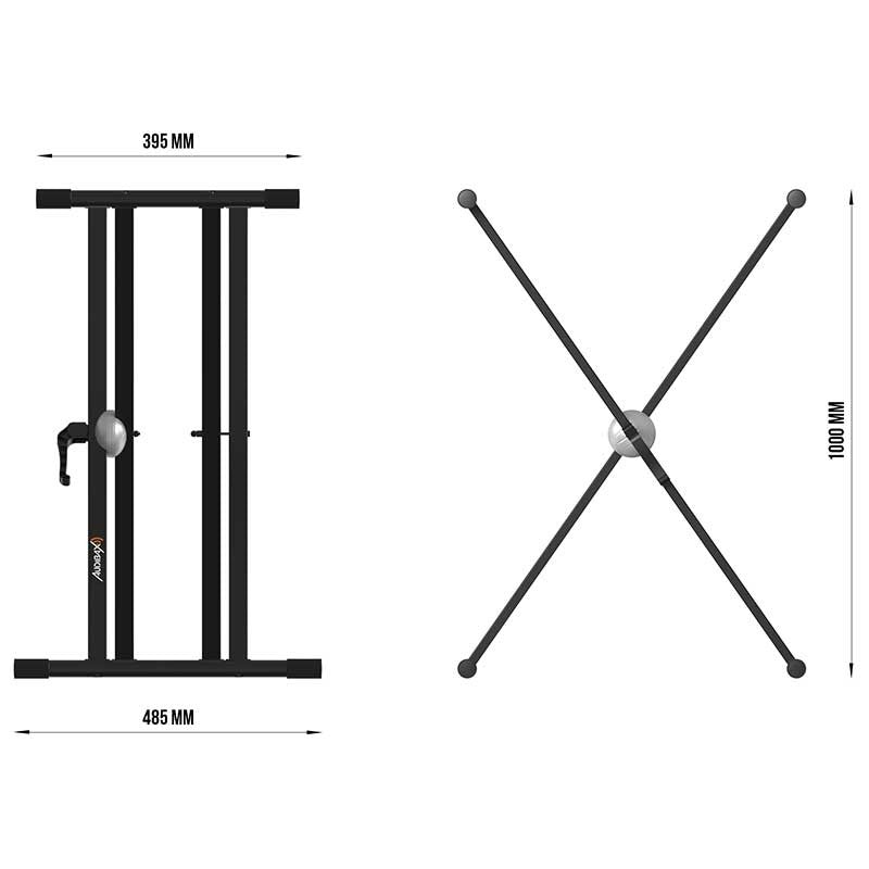 Audibax Onyx 130 - Soporte Premium Tijera Doble Teclado (Yamaha, Casio, Roland, Korg) - Tempo Shop
