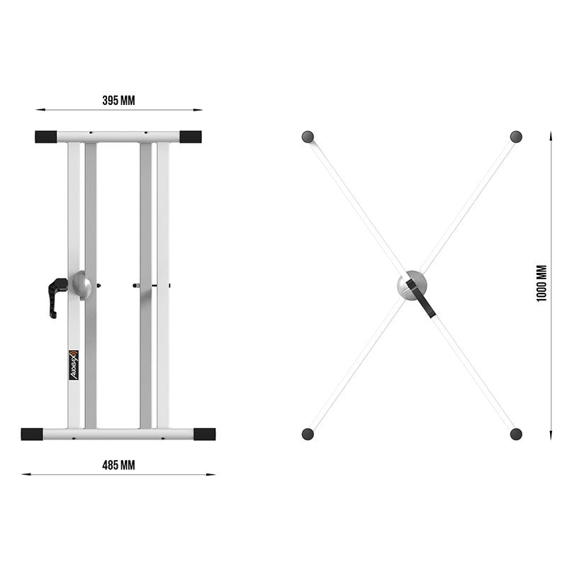 Audibax Onyx 130 White - Soporte Premium Tijera Doble Teclado - Tempo Shop