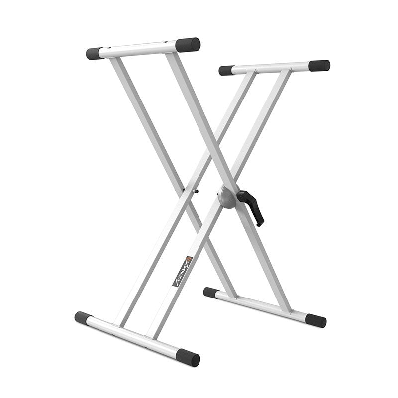 Audibax Onyx 130 White - Soporte Premium Tijera Doble Teclado - Tempo Shop