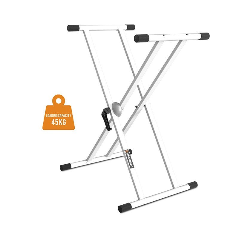 Audibax Onyx 130 White - Soporte Premium Tijera Doble Teclado - Tempo Shop