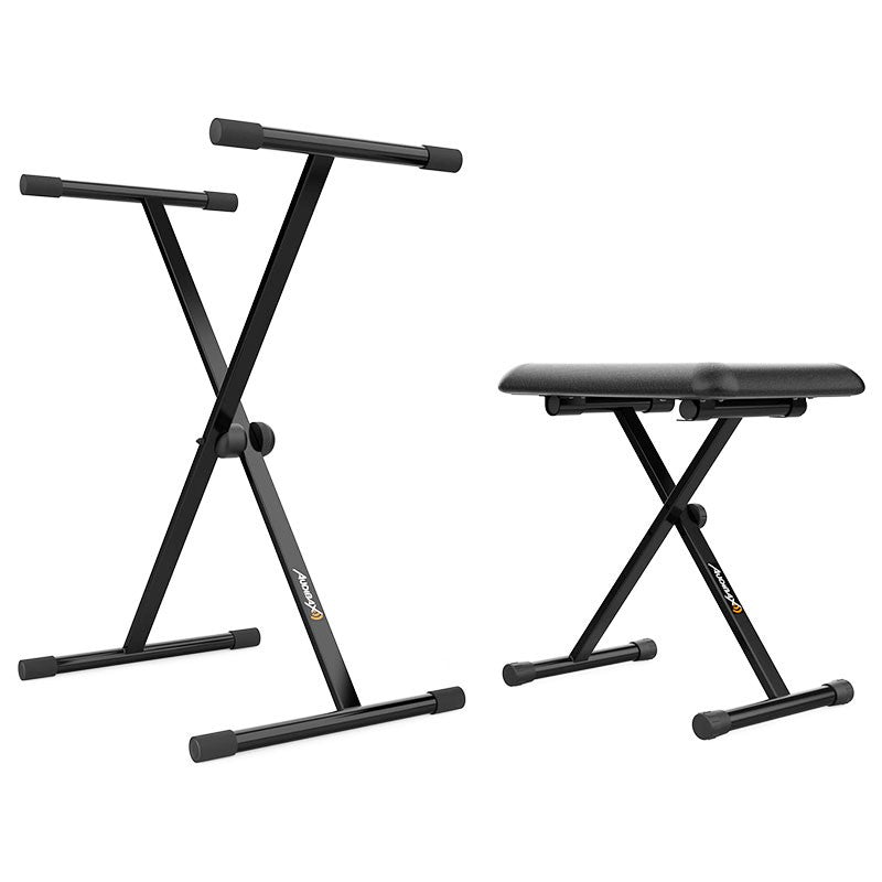 Audibax Onyx - Pack V2 de Soporte Teclado / Piano + Banqueta - Tempo Shop