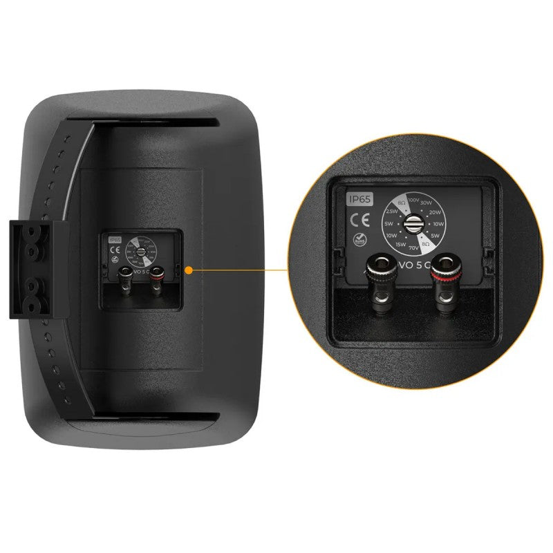 Audibax Ovo 5 G2 Negro Pareja - Altavoces Pasivos de Instalación en Pared y Exterior con Protección IP65