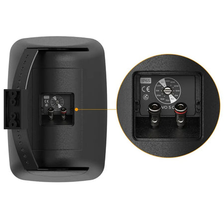 Audibax Ovo 5 G2 Negro Pareja - Altavoces Pasivos de Instalación en Pared y Exterior con Protección IP65