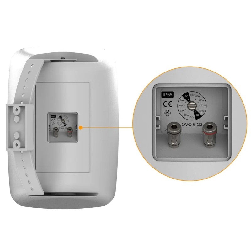 Audibax Ovo 6 G2 Blanco - Pareja de Altavoces Pasivos de Pared 6 Pulgadas 100V / 8 ohm IP65