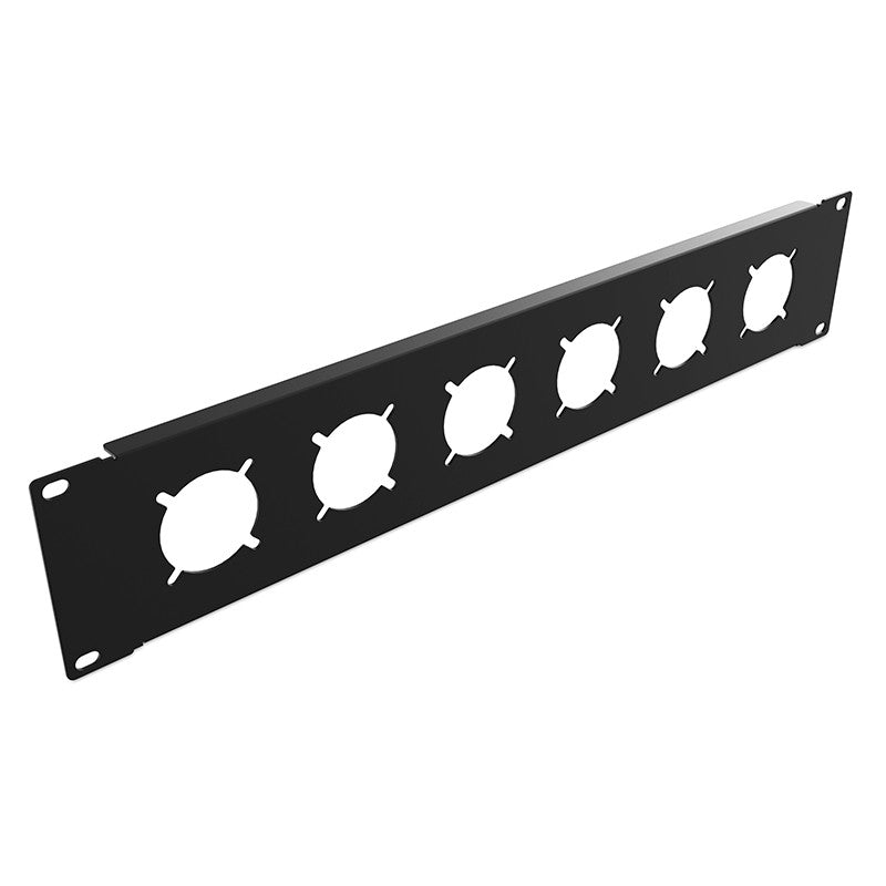 Audibax Panel 2U para 6 Schuko - Carátula rack 19 pulgadas