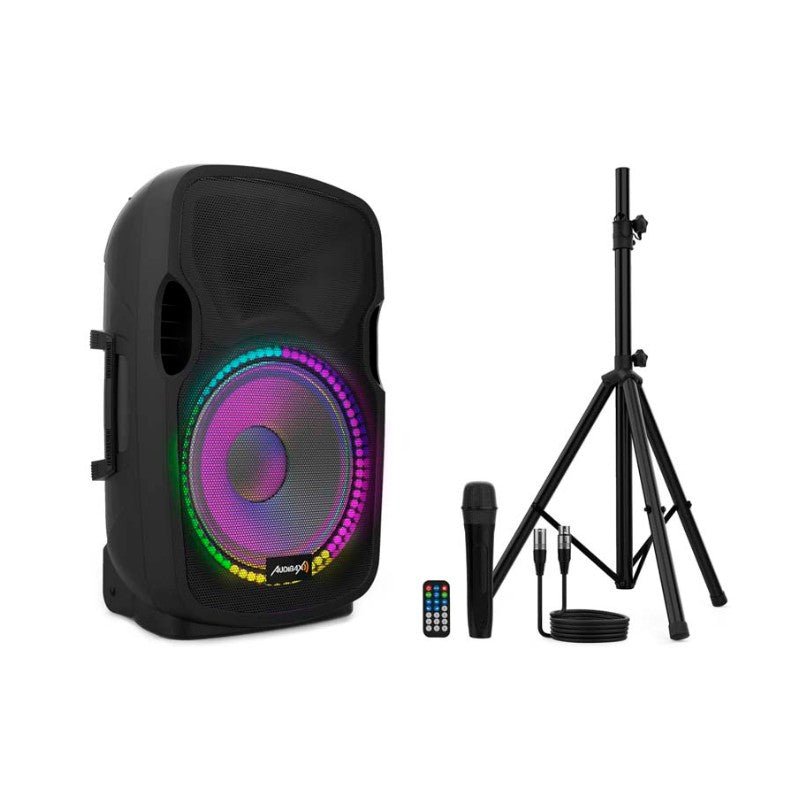 Audibax Party 12 - Altavoz Activo Profesional 12" 500W Pico Bluetooth + Soporte + Cable + Micro - Tempo Shop