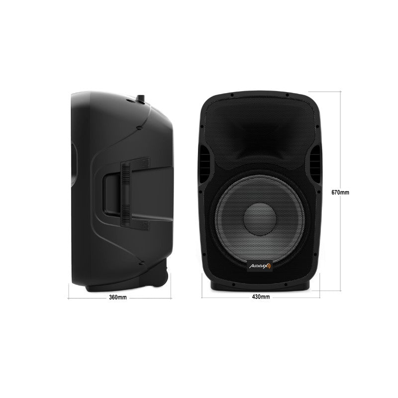 Audibax Party 15 - Altavoz Activo Profesional 15" 600W Pico Bluetooth + Soporte + Cable + Micro - Tempo Shop