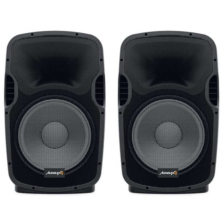 Audibax Party 215 Led Set 2 - Altavoces 15" PRO 1200W Pico + Soportes + Cableado + Micrófono - Tempo Shop