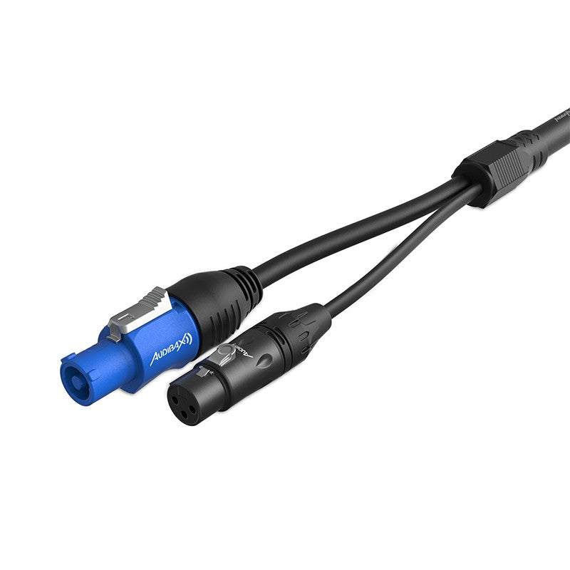 Audibax PC-XLR-150 - Cable Híbrido Señal XLR y Alimentación PowerCON 1,5m