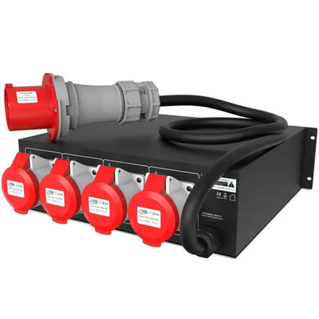 Audibax PD64T-4-32 - Distribuidor de Alimentación Profesional con 4 Salidas CEE 32A 5P