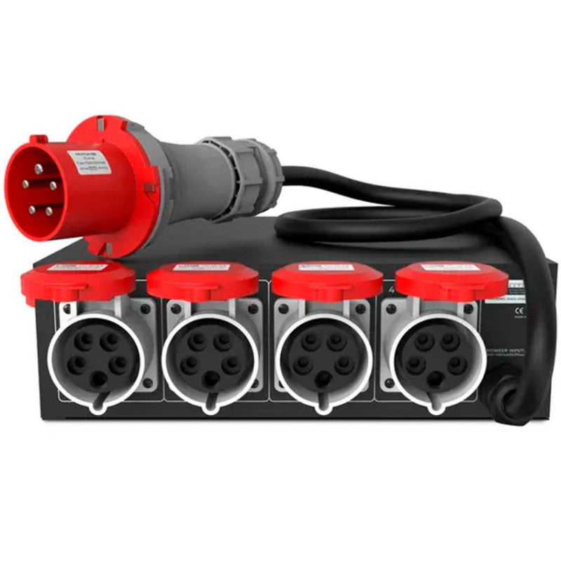 Audibax PD64T-4-32 - Distribuidor de Alimentación Profesional con 4 Salidas CEE 32A 5P