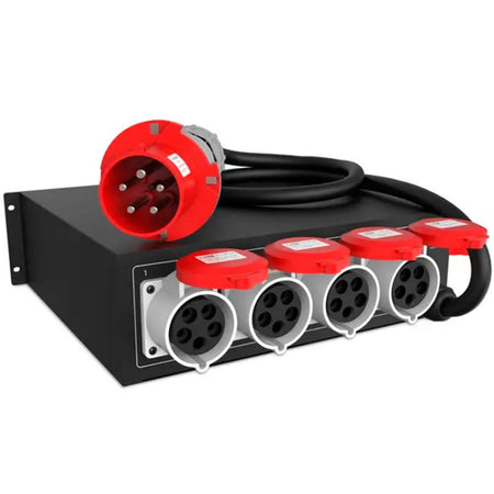 Audibax PD64T-4-32 - Distribuidor de Alimentación Profesional con 4 Salidas CEE 32A 5P