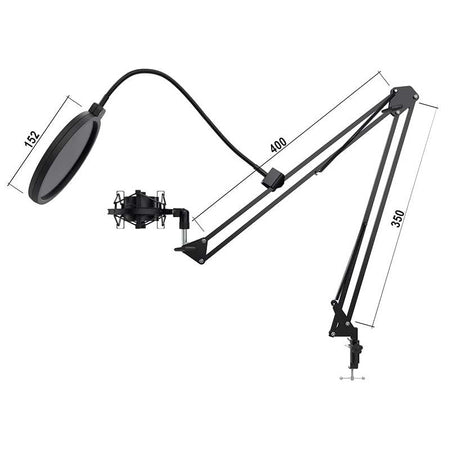 Audibax Podcast Studio - Kit Soporte Micrófono + Araña + Anti - Pop - Tempo Shop