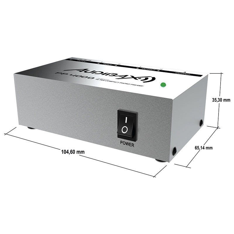 Audibax PP4000 Silver - Preamplificador Previo Phono RIAA Único en el mercado con Interruptor ON/OFF - Tempo Shop