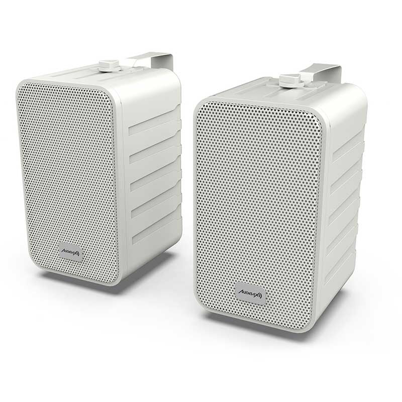 Audibax PR - 42W - Altavoces HiFi y Sonorización blancos + Soportes Pared - Tempo Shop