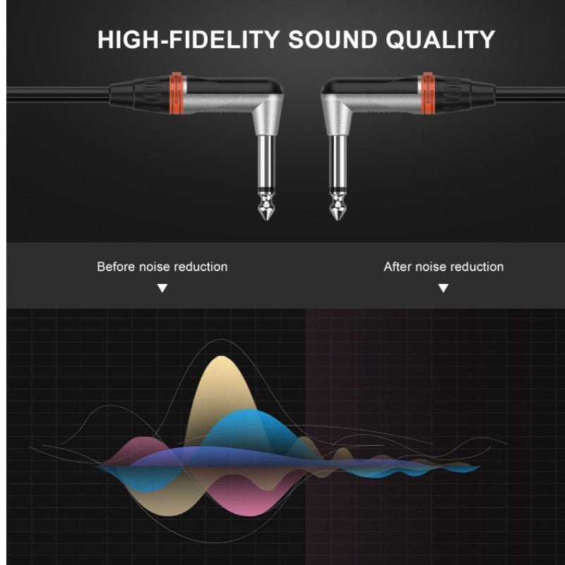 Audibax Pro 10101693 - Cable Jack Mono Acodado a Jack Mono Acodado 30cm Negro - Tempo Shop