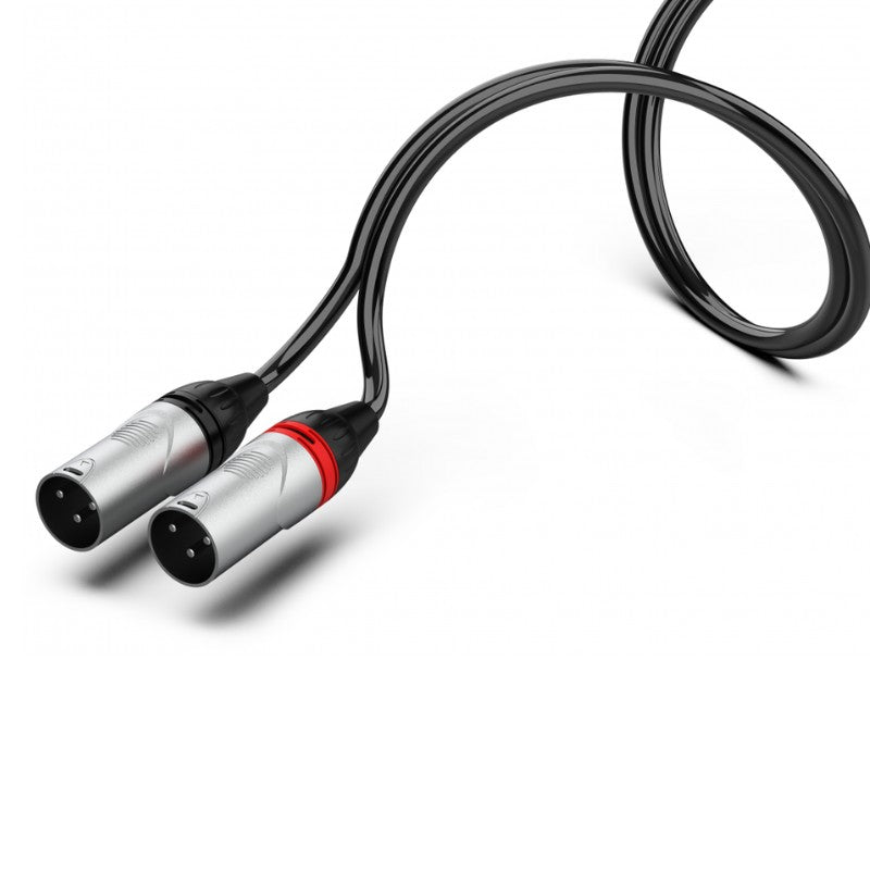 Audibax Pro 10101698 - Cable 2 XLR Macho a 2 RCA 15m Negro - Tempo Shop