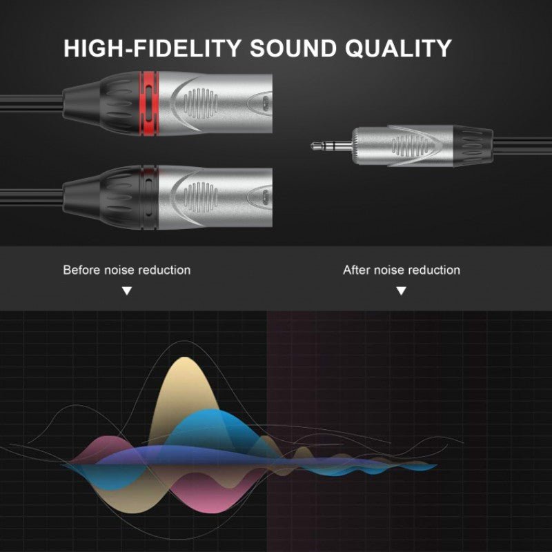 Audibax Pro 10116255 - Cable 2 XLR Macho a Minijack Stereo 3m Negro - Tempo Shop