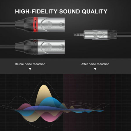 Audibax Pro 10116255 - Cable 2 XLR Macho a Minijack Stereo 3m Negro - Tempo Shop