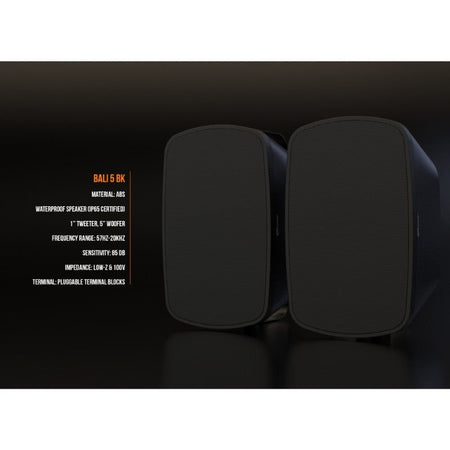 Audibax Pro Bali 5 TB - Altavoces pasivos de exterior IP65 de 5″ para pared (pareja) con taps 100V/70V y modo 8 Ω - Tempo Sho