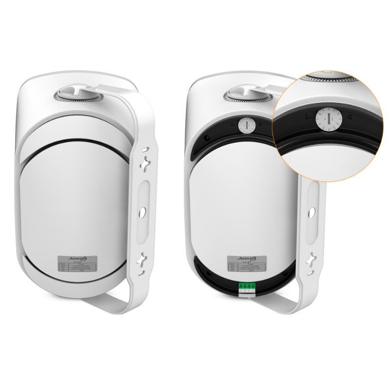 Audibax Pro Bali 5 TW - Altavoces pasivos de exterior IP65 de 5″ para pared (pareja, color blanco) con taps 100V/70V y modo 8