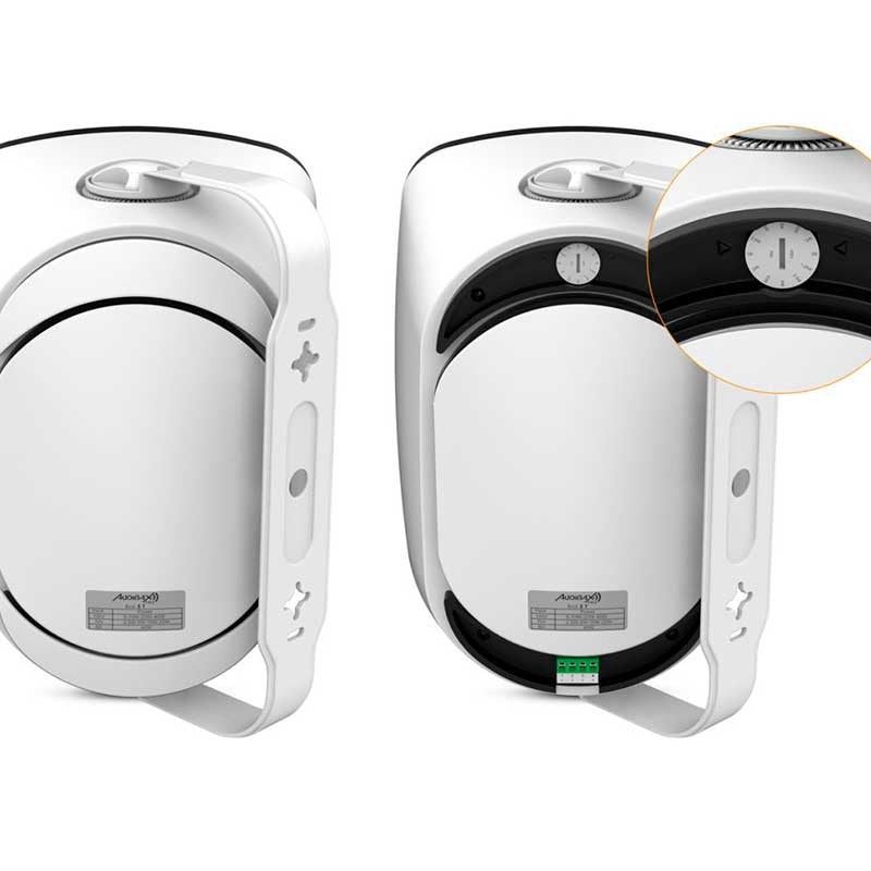 Audibax Pro Bali 6 TW - Altavoces pasivos de exterior IP65 de 6,5″ para pared (pareja) con taps 100V/70V y modo 8 Ω (color bl