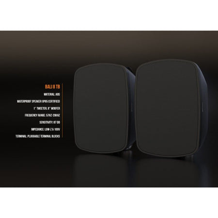 Audibax Pro Bali 8 TB - Altavoces pasivos de pared para exterior (pareja) IP65, 8″, líneas 100V/70V y baja impedancia - Tempo