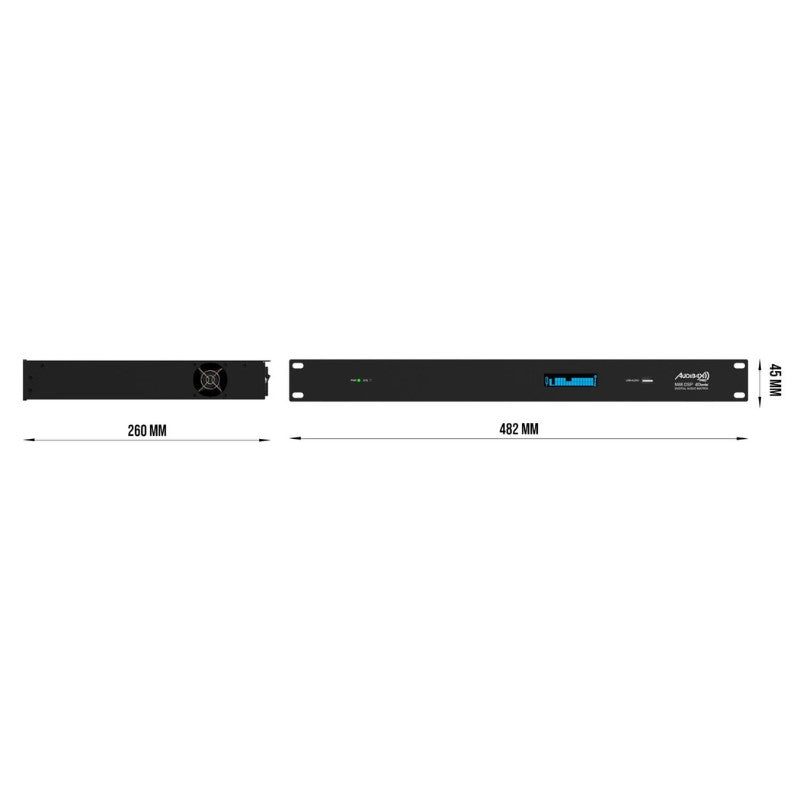 Audibax Pro M88 DSP Dante - Matriz digital 8+8 con DSP 32-bit, entradas/salidas Euroblock y control USB/Ethernet/RS232/RS485