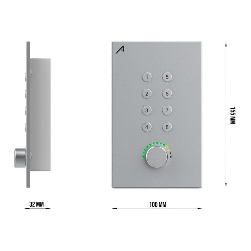 Audibax Pro M88 WP2 - Panel de pared PoE con 8 botones programables para control de matriz (UDP/TCP-IP) - Tempo Shop
