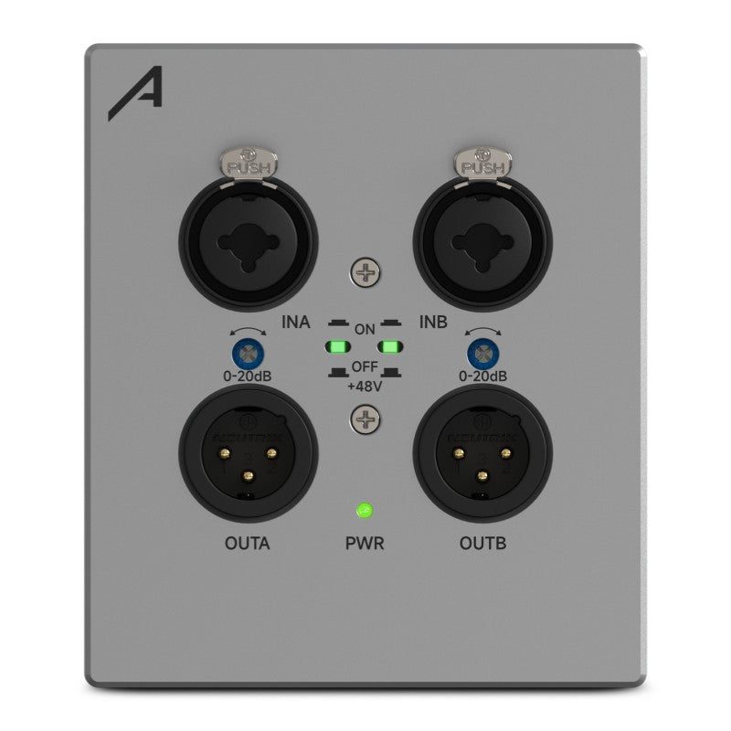 Audibax Pro M88 WP22IODN - Panel de control Dante 2x2 con entradas combo, salidas XLR y PoE - Tempo Shop