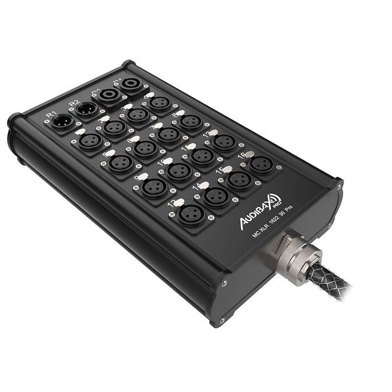 Audibax Pro MC XLR 162230 Pro 30M - Cajetín de escenario multicore 30 m, 16 XLR + 2 XLR + 2 Speakon - Tempo Shop